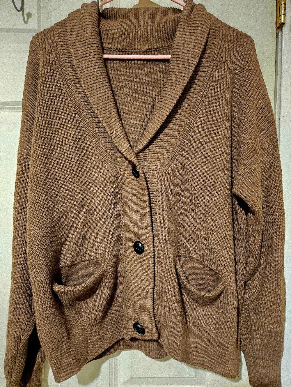 Women's Shawl Collar Button-Front Sweater Cardigan - Brown